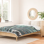 Tropical, Palm Trees, Green and Blue, Abstract Duvet Cover Gallery Image 2