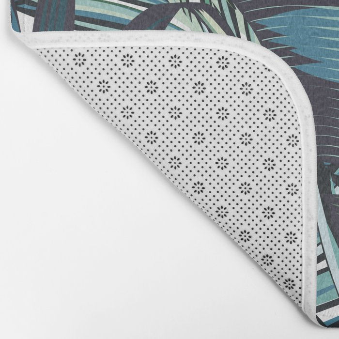Tropical, Palm Trees, Green and Blue, Abstract Bath Mat Gallery Image 2