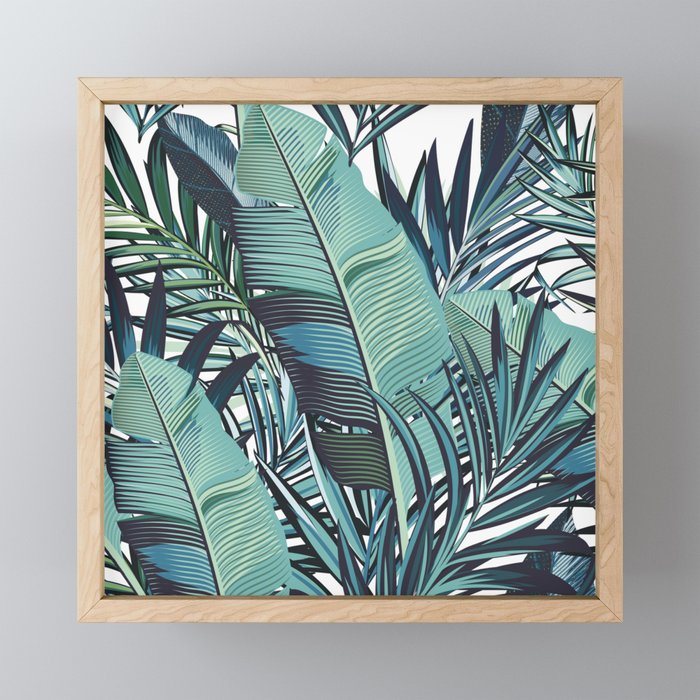 Tropical, Palm Trees, Green and Blue, Abstract Mini Art Print Gallery Image 1