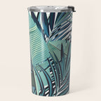 Tropical, Palm Trees, Green and Blue, Abstract Travel Mug Gallery Image 2
