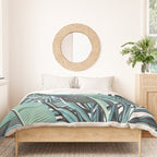 Tropical, Palm Trees, Green and Blue, Abstract Duvet Cover Gallery Image 3