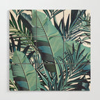 Tropical, Palm Trees, Green and Blue, Abstract Wood Wall Art Gallery Image 1