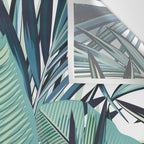 Tropical, Palm Trees, Green and Blue, Abstract Wall Tapestry Gallery Image 3