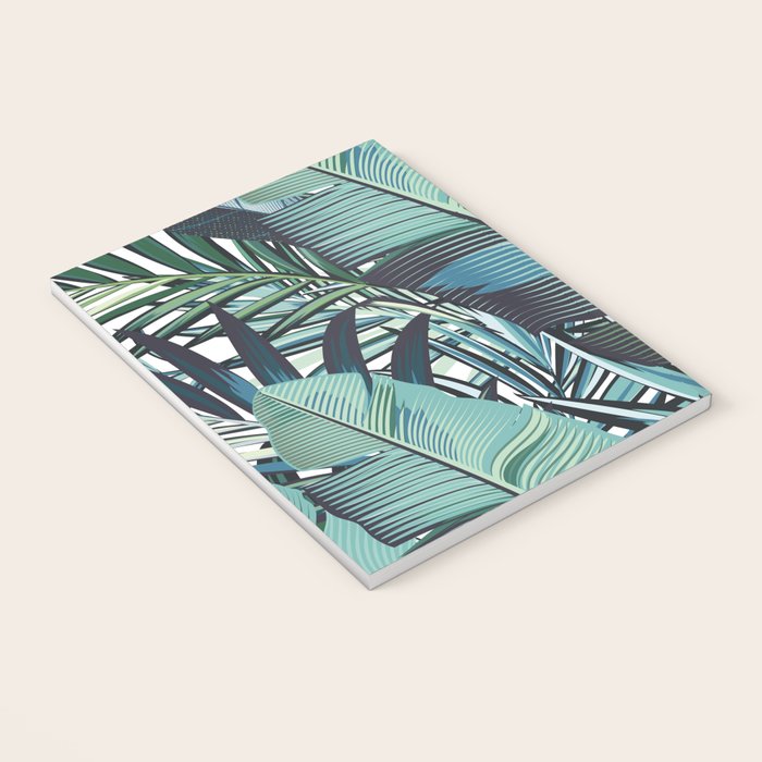 Tropical, Palm Trees, Green and Blue, Abstract Notebook Gallery Image 3