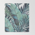 Tropical, Palm Trees, Green and Blue, Abstract Throw Blanket Gallery Image 2