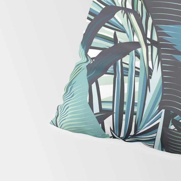 Tropical, Palm Trees, Green and Blue, Abstract Pillow Sham Gallery Image 4