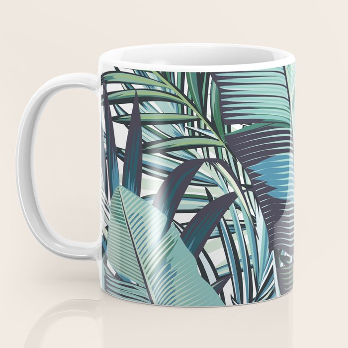 Tropical, Palm Trees, Green and Blue, Abstract Coffee Mug Gallery Image 3