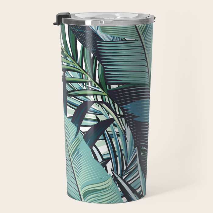 Tropical, Palm Trees, Green and Blue, Abstract Travel Mug Gallery Image 3