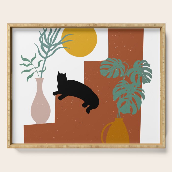 The Cat and The Sun II Serving Tray Gallery Image 1