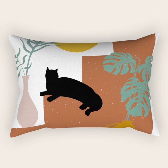 The Cat and The Sun II Rectangular Pillow Gallery Image 1