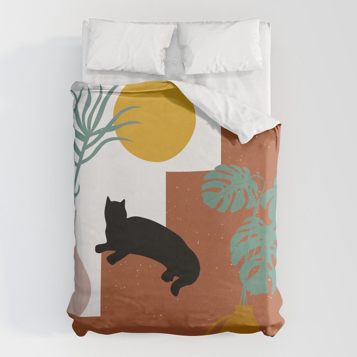 The Cat and The Sun II Duvet Cover Gallery Image 6