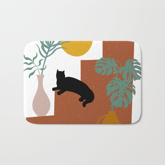 The Cat and The Sun II Bath Mat Gallery Image 1