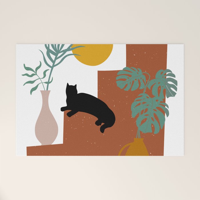 The Cat and The Sun II Welcome Mat Gallery Image 1