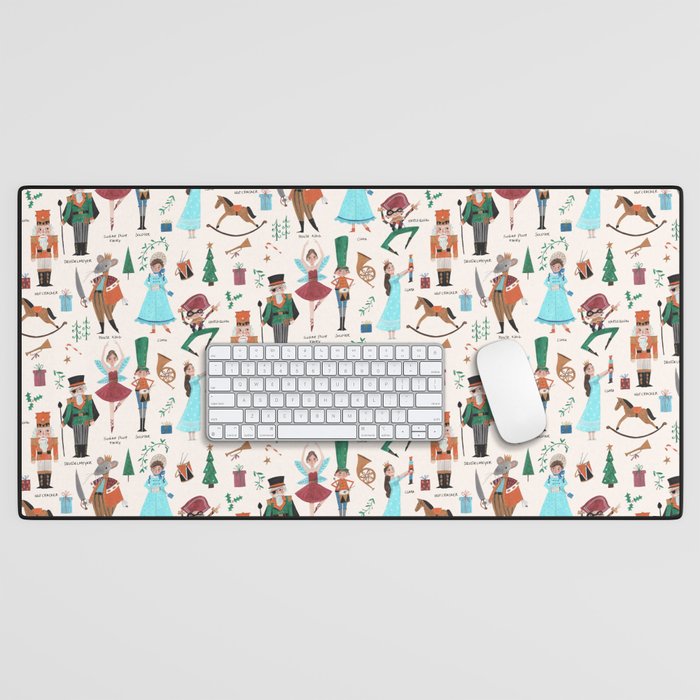 Festive Nutcracker holiday pattern Desk Mat Gallery Image 1
