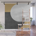 Halfmoon Colorblock - Black White on Gold Wall Mural Gallery Image 1