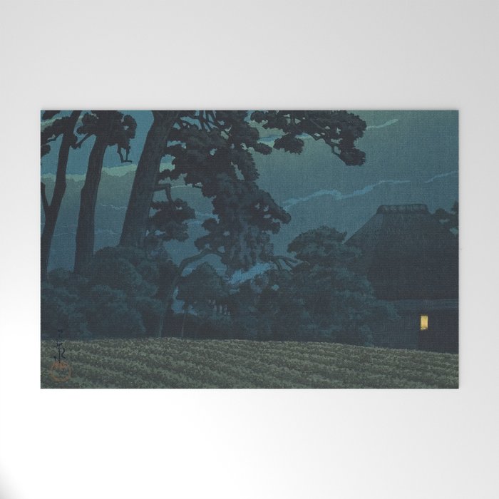 Hasui Kawase, Full Moon Over Magome - Vintage Japanese Woodblock Print Art Welcome Mat Gallery Image 1