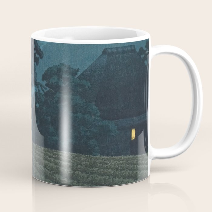 Hasui Kawase, Full Moon Over Magome - Vintage Japanese Woodblock Print Art Coffee Mug Gallery Image 1
