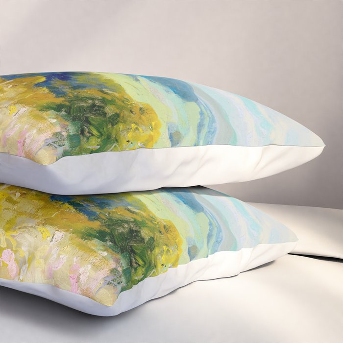 Pastel Landscape Painting Pillow Sham Gallery Image 3