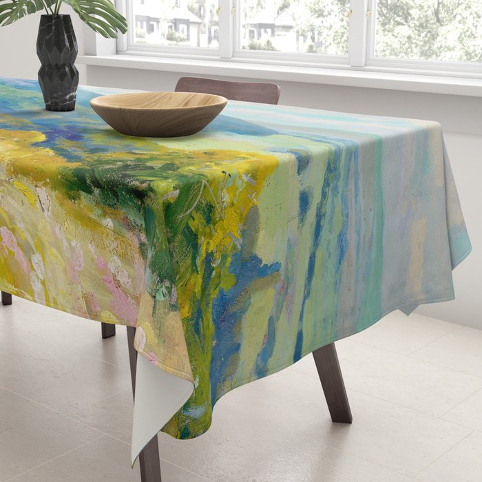Pastel Landscape Painting Tablecloth Gallery Image 3