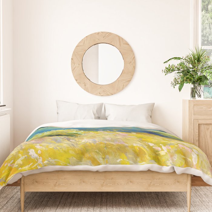 Pastel Landscape Painting Duvet Cover Gallery Image 3
