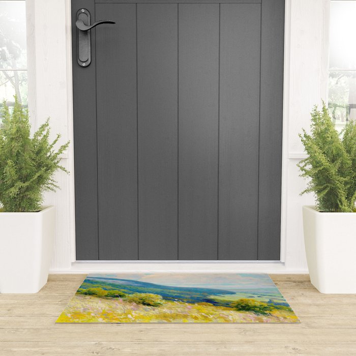 Pastel Landscape Painting Welcome Mat Gallery Image 3