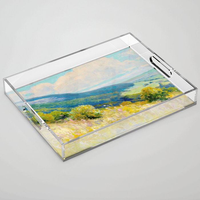 Pastel Landscape Painting Acrylic Tray Gallery Image 1