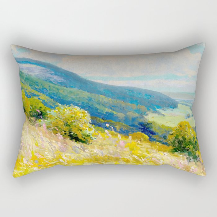 Pastel Landscape Painting Rectangular Pillow Gallery Image 2