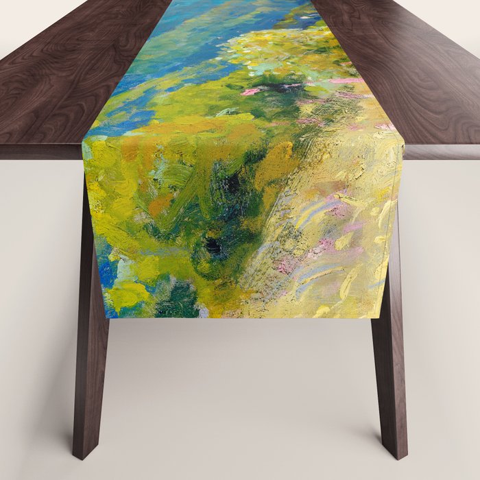 Pastel Landscape Painting Table Runner Gallery Image 1