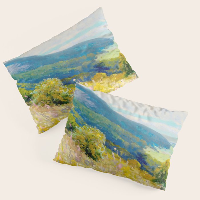 Pastel Landscape Painting Pillow Sham Gallery Image 3