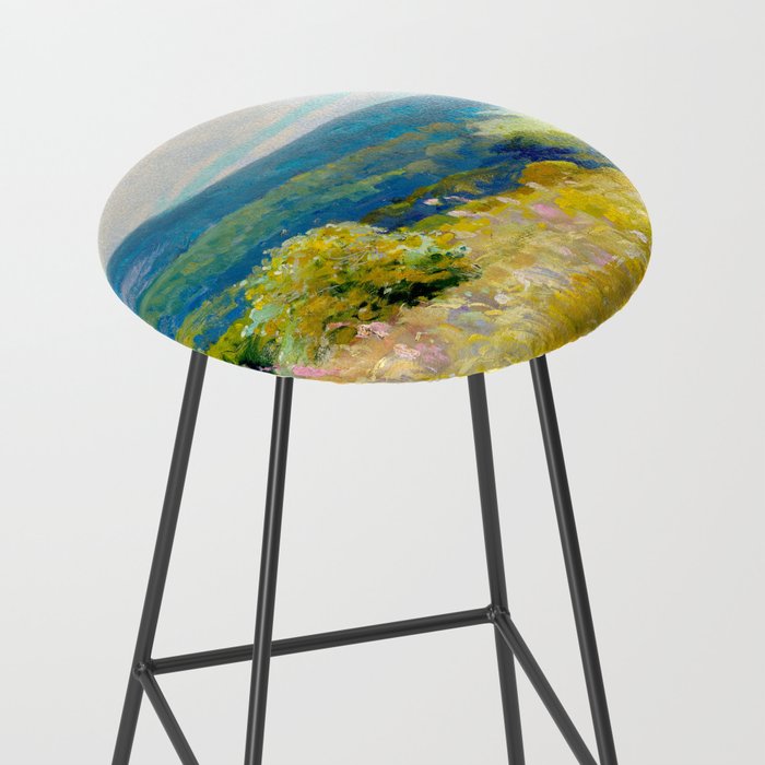 Pastel Landscape Painting Stool Gallery Image 2