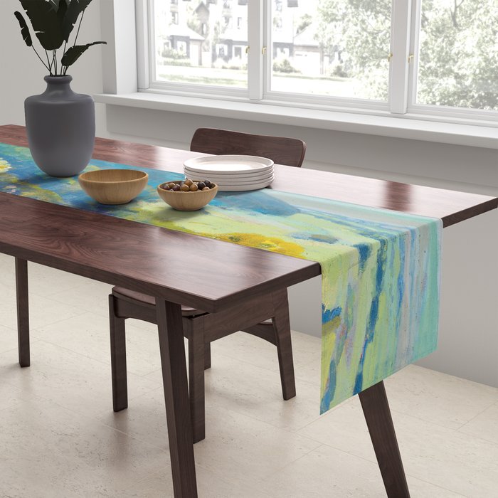 Pastel Landscape Painting Table Runner Gallery Image 2
