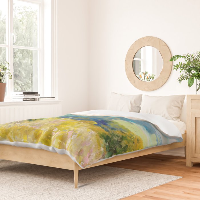 Pastel Landscape Painting Duvet Cover Gallery Image 2