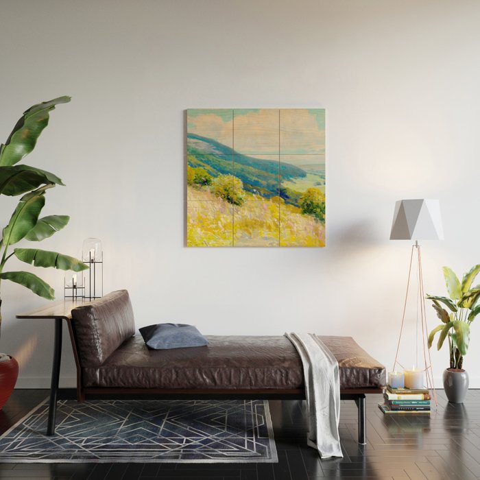 Pastel Landscape Painting Wood Wall Art Gallery Image 2