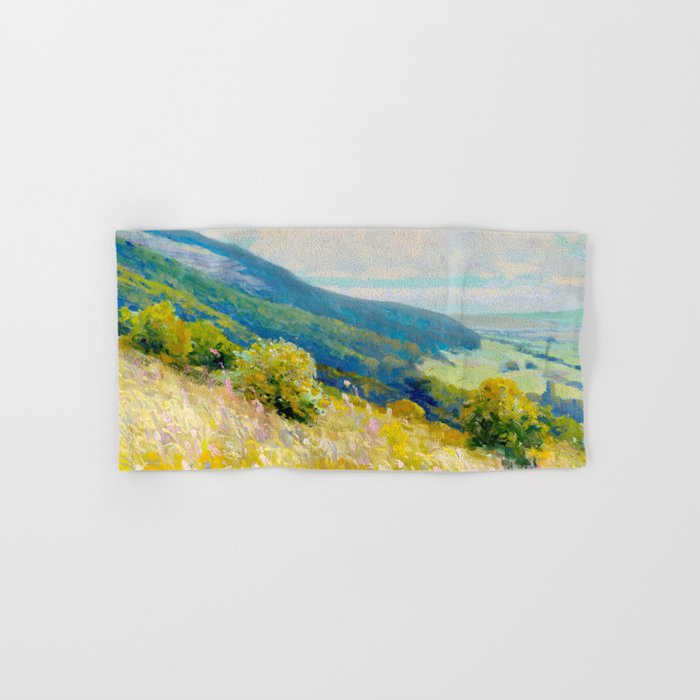 Pastel Landscape Painting Bath Towel Gallery Image 1