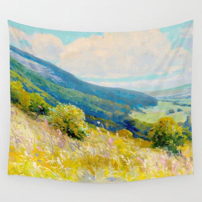 Pastel Landscape Painting Wall Tapestry Gallery Image 4