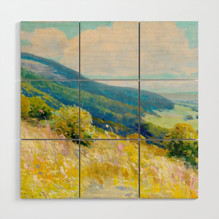 Pastel Landscape Painting Wood Wall Art Gallery Image 1