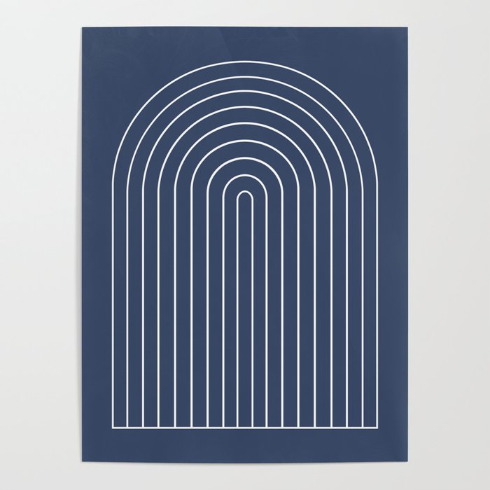 Minimal Arch XIV Navy Blue Modern Geometric Lines Poster Gallery Image 4