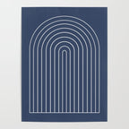 Minimal Arch XIV Navy Blue Modern Geometric Lines Poster Gallery Image 4