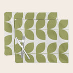 Mid Century Modern Leaves Green #society6 #buyart Placemat Gallery Image 1