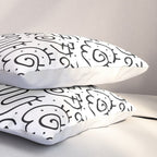 Fun black and white line doodle art pattern Pillow Sham Gallery Image 3