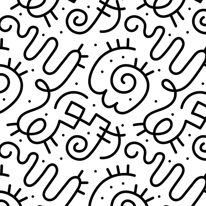 Fun black and white line doodle art pattern Coffee Mug Gallery Image 2
