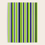 Lime Green Bright Navy Blue Gray and White Vertical Stripes Pattern Poster Gallery Image 4