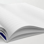 Lime Green Bright Navy Blue Gray and White Vertical Stripes Pattern Notebook Gallery Image 2