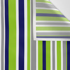 Lime Green Bright Navy Blue Gray and White Vertical Stripes Pattern Wall Tapestry Gallery Image 3
