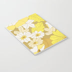 Yellow, Ivory and Brown Retro Flowers Notebook Gallery Image 3