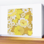 Yellow, Ivory and Brown Retro Flowers Wall Mural Gallery Image 2