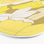 Yellow, Ivory and Brown Retro Flowers Bath Mat Gallery Image 3