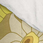 Yellow, Ivory and Brown Retro Flowers Comforter Gallery Image 4
