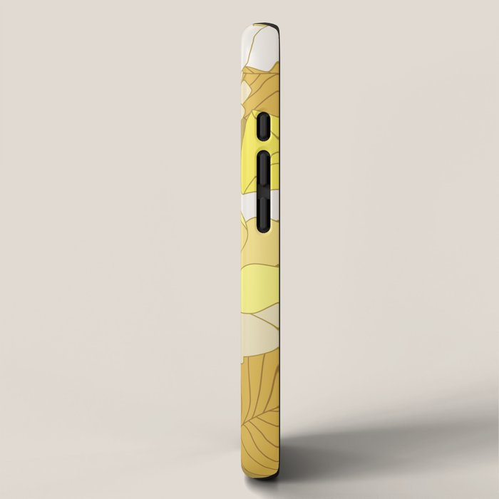 Yellow, Ivory and Brown Retro Flowers iPhone Case Gallery Image 2