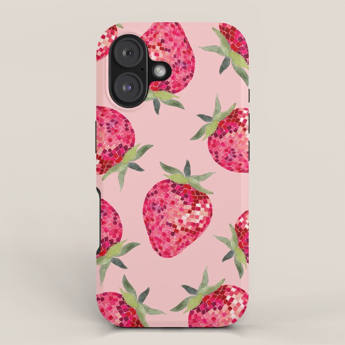 Disco Ball Strawberry iPhone Case Gallery Image 1